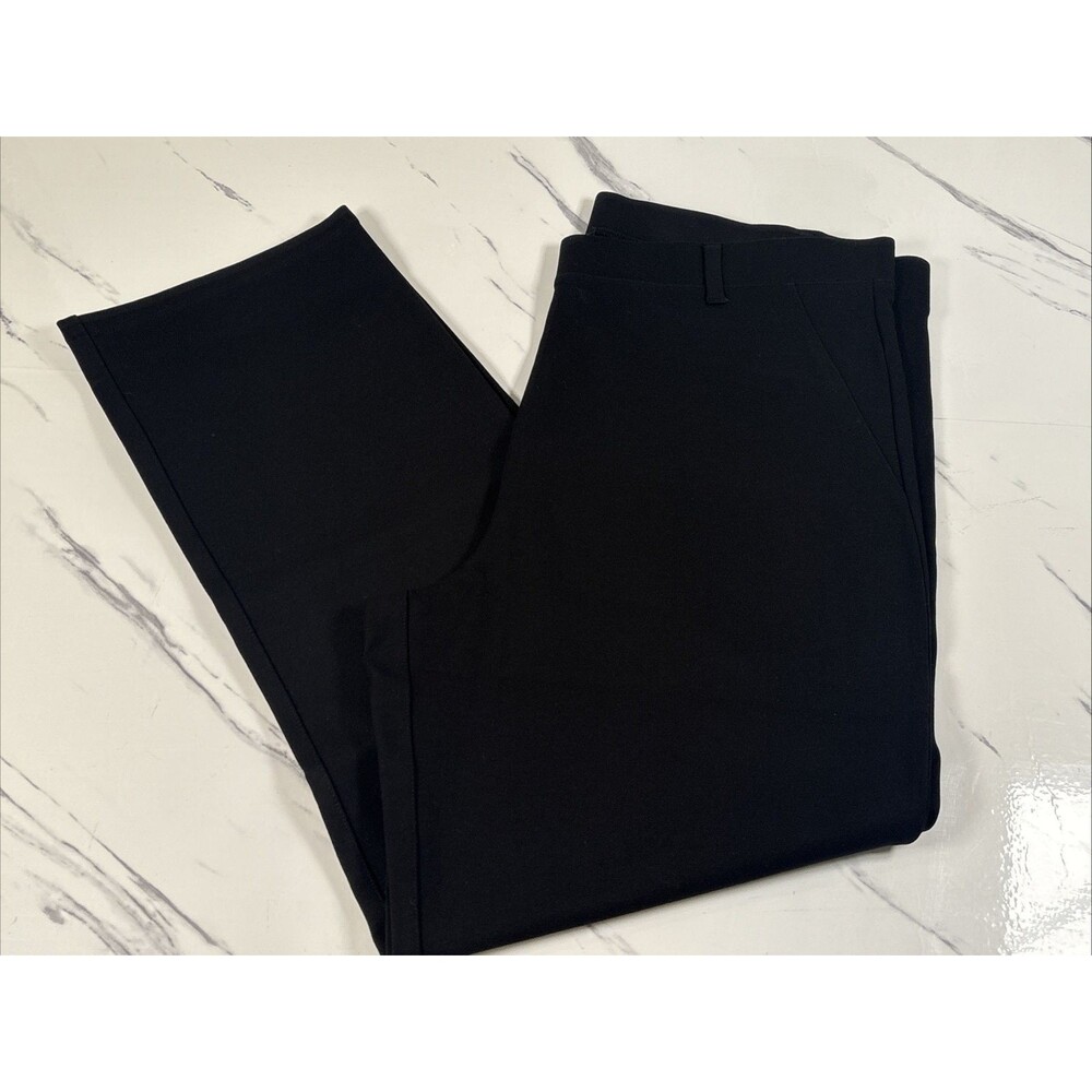 Quince Ultra-Stretch Ponte Straight Leg Pant Petite Black Size XL